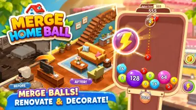 Merge Home Ball 2048 - free online shooting game